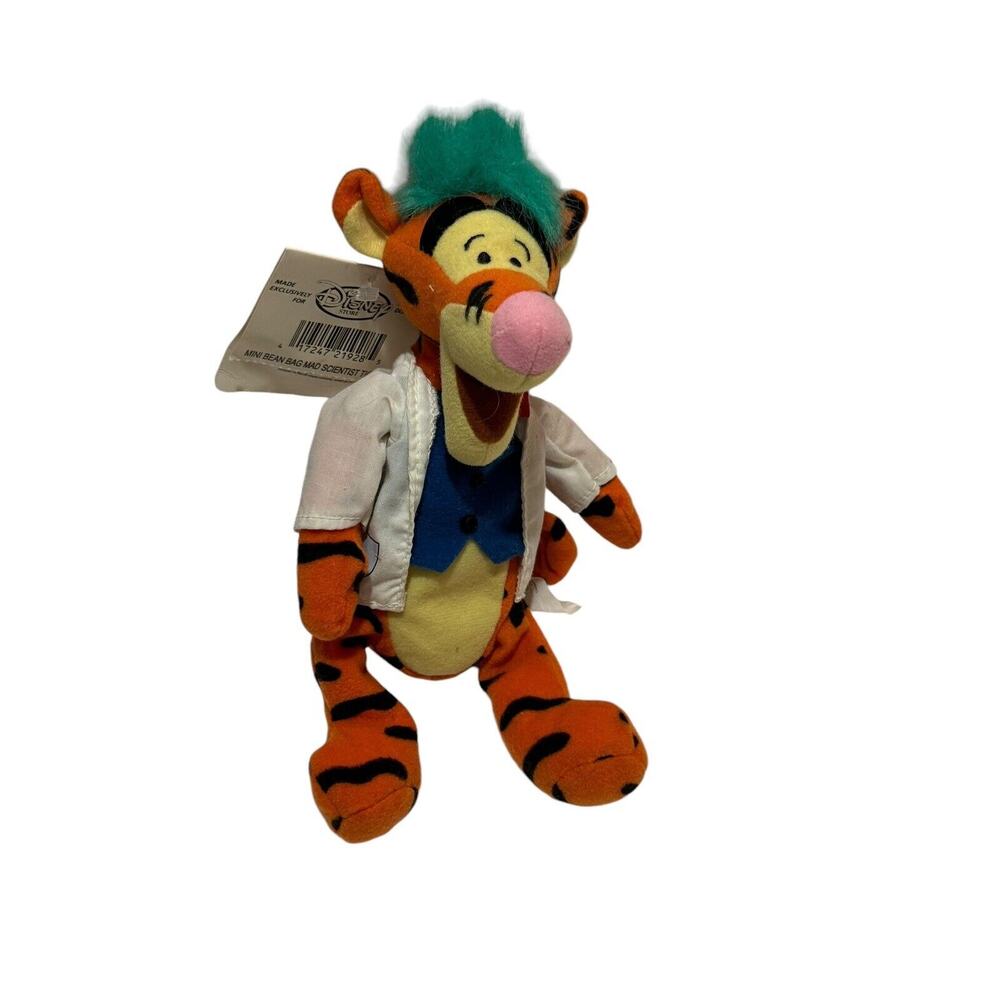The Disney Store Winnie The Pooh Mad Scientist Tigger Bean Bag Plush 9” Vintage